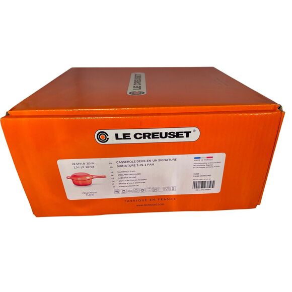 New In Box Le Creuset Multifunction Pan, 2.5 Qt. 2 in 1 Frame Orange Sauté Pan - Picture 2 of 11